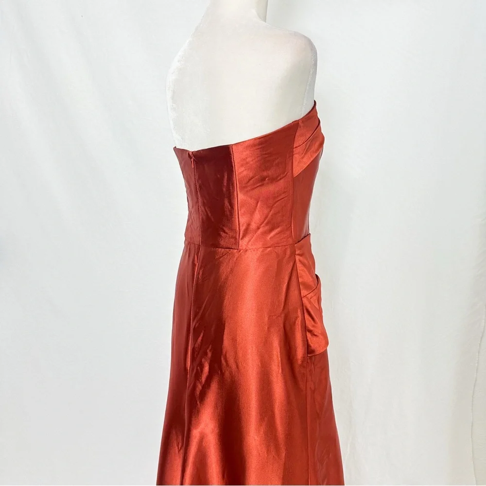 Jessica McClintock Strapless Rust Dress - Picture 7 of 8
